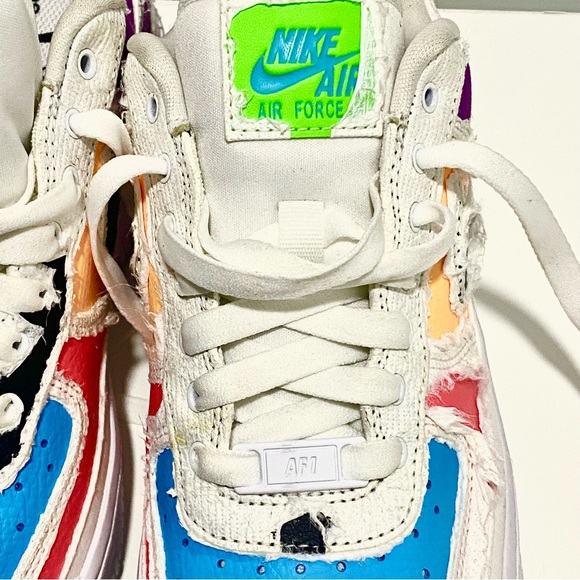 Women’s Air Force 1 ‘07 LX Low Tear Away Nike White/Multi Color Size 7 Unisex - Picture 8 of 16